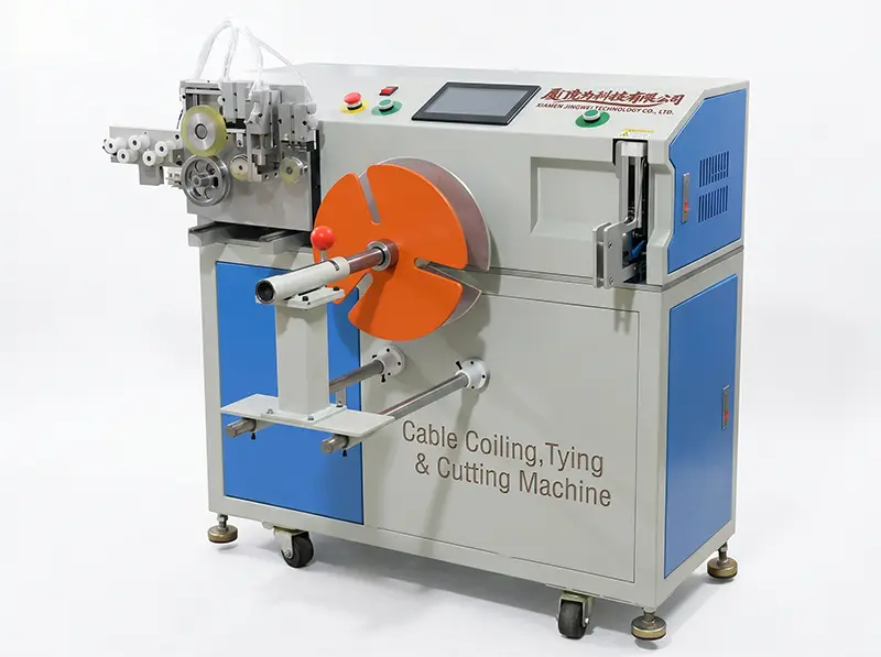 Máquina Automática de Enrolar, Amarrar e Cortar Cabos WPM-40-80 | Automação Industrial