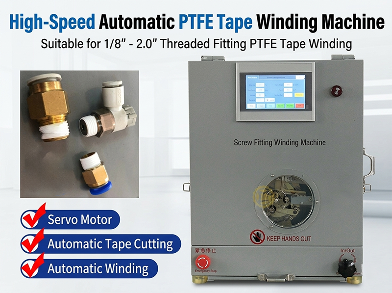 Máquina Automática para Enrolar Fita PTFE WPM-1308 – Automação Industrial