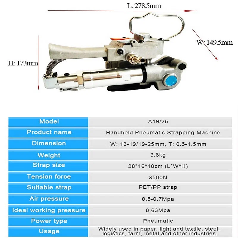 Handheld pneumatic combination Tool for Strapping, Pet Strapping Tool, Pneumatic Strapping Tool, Combination Strapping Tool Ferramenta de combinação pneumática portátil para cintagem, Ferramenta de cintagem para animais de estimação, Ferramenta de cintagem pneumática, Ferramenta de cintagem combinada