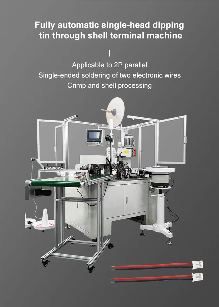 Fully automatic 2P parallel wire single head dipping tin through shell terminal machine. wire insert plastic plug machine, View Parallel wire insert shell plug machine Cabeça única de fio paralelo 2P totalmente automático mergulhando estanho através da máquina terminal shell. máquina plástica da tomada da inserção do fio, máquina paralela da tomada do escudo da inserção do fio da vista