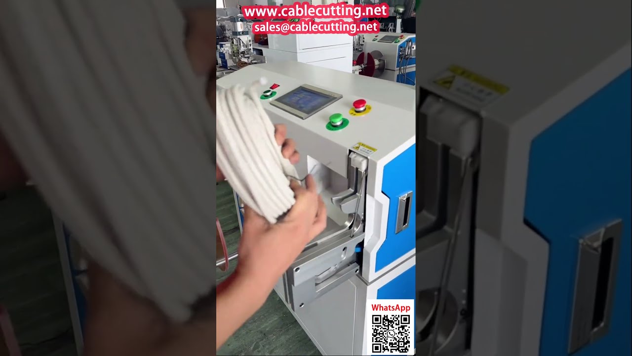 Rembobinadeira e Contadora para Cabo Coaxial – Transferência de Bobina Grande para Pequena