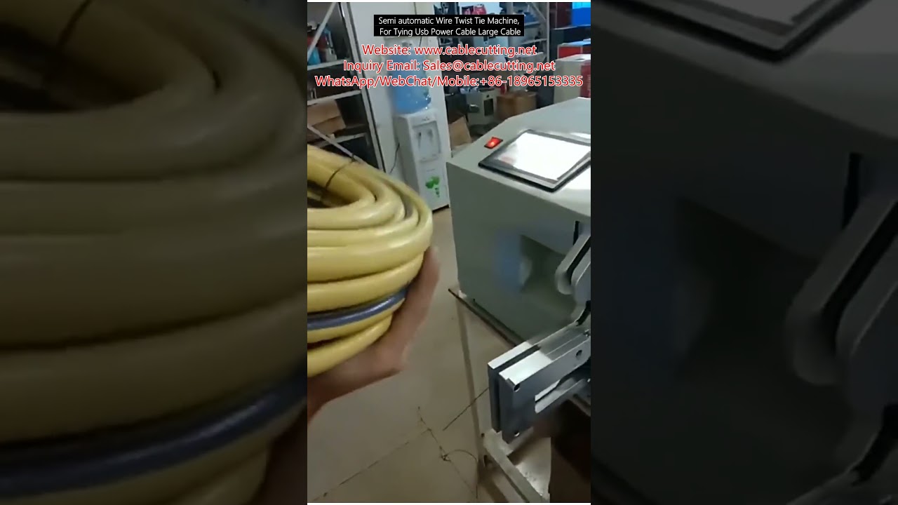 Máquina Semiautomática de Amarração com Arame para Cabos USB e Cabos Grossos