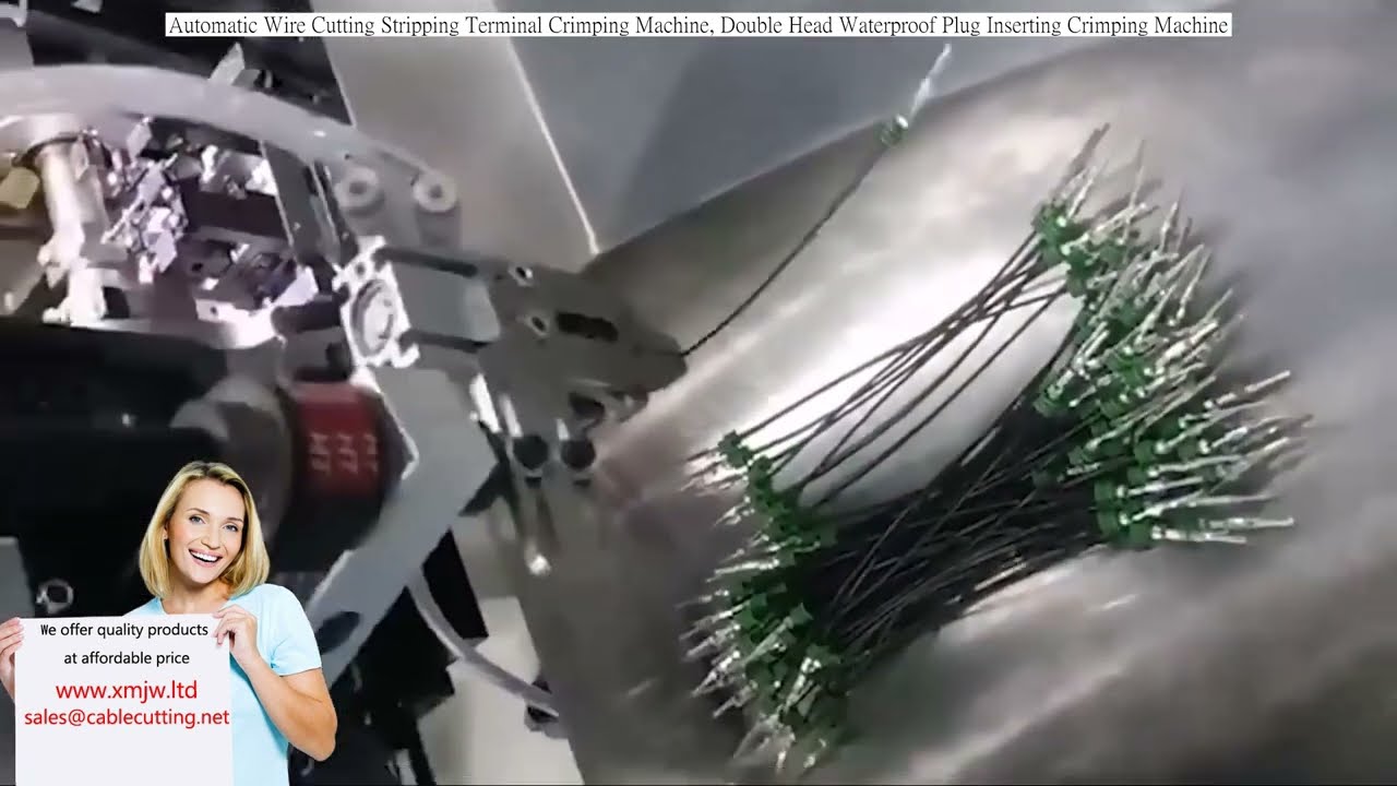 Máquina Automática de Corte, Decapagem e Crimpagem de Terminais com Inserção Dupla de Plugues à Prova d'Água