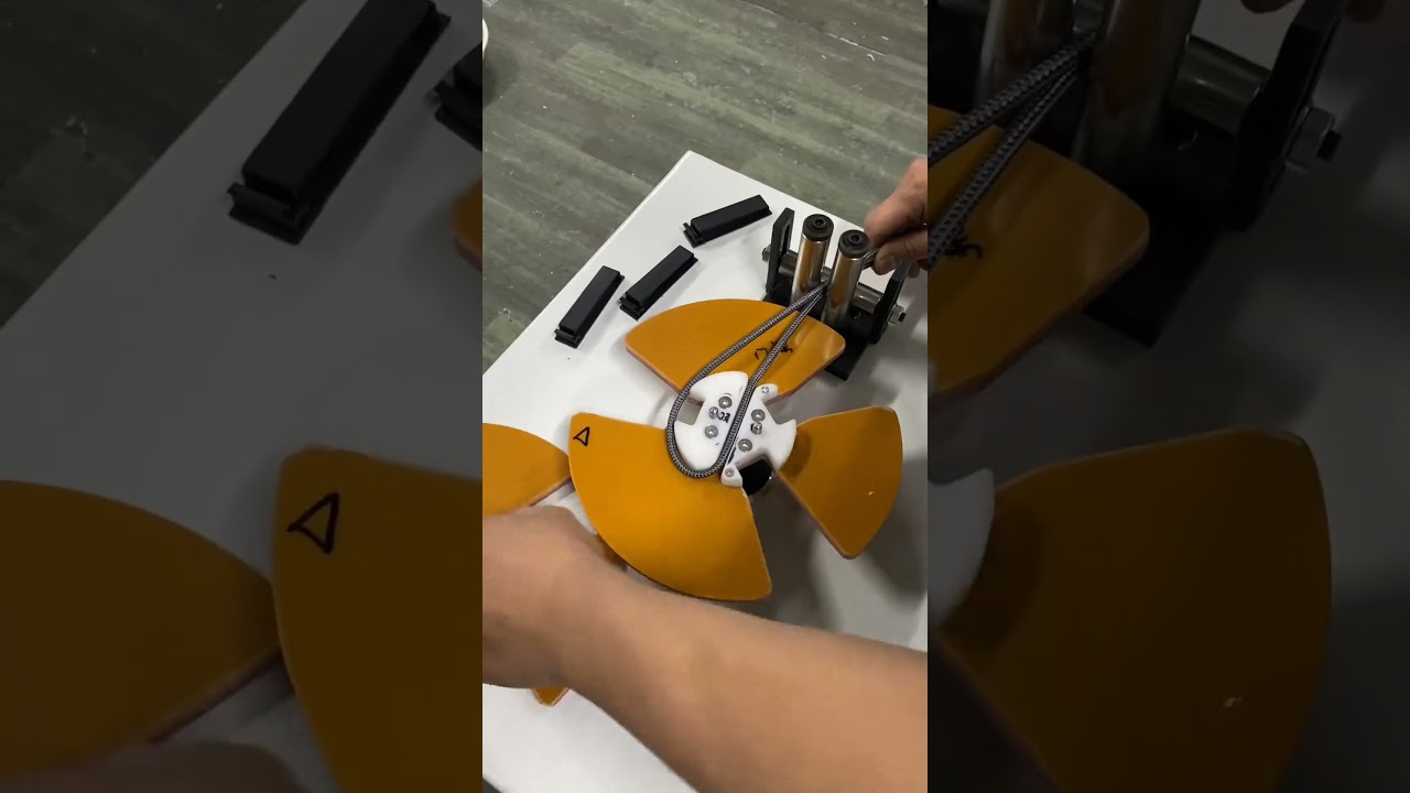 Máquina Semi-Automática de Enrolamento em Bobina Panqueca para Cabos de Dados #fábrica #máquina