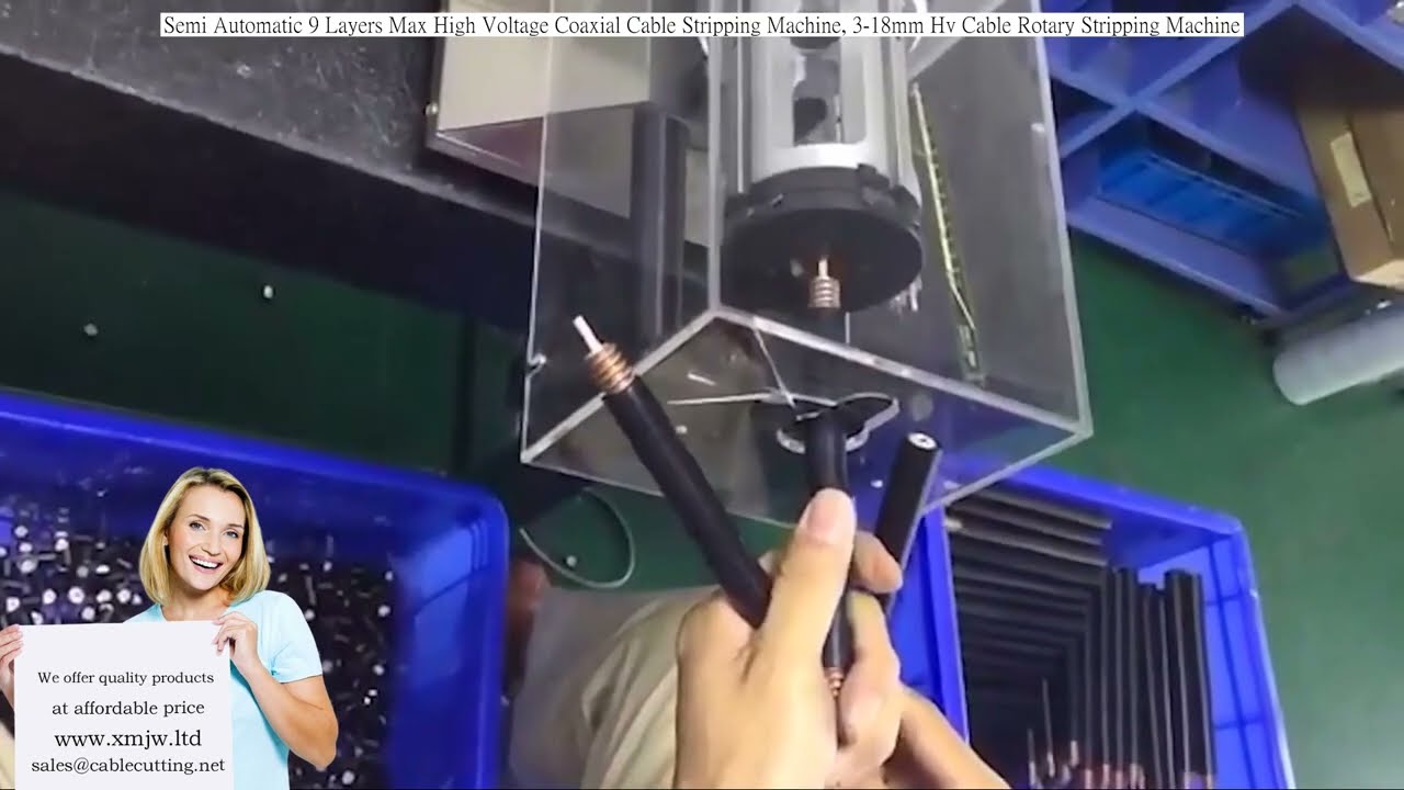 Máquina Semiautomática de Decapagem de Cabos Coaxiais de 9 Camadas - Decapadora Rotativa para Cabos HV 3-18mm