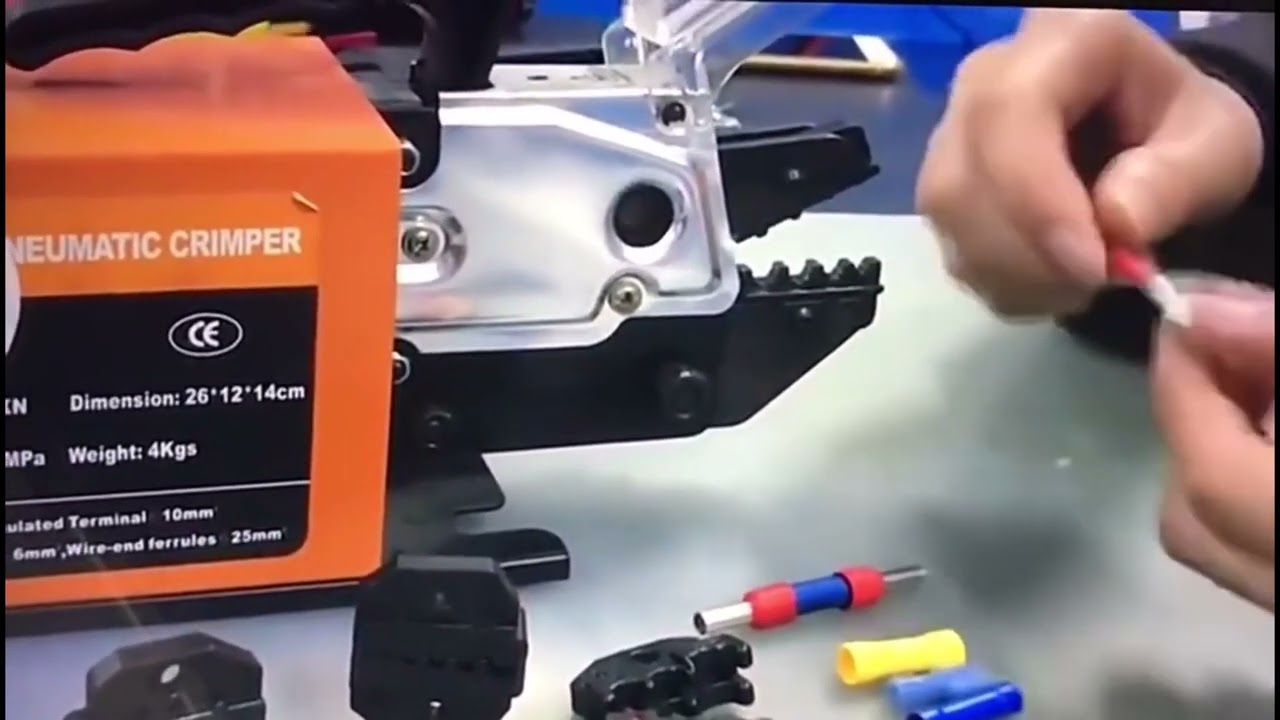 Máquina Pneumática de Crimpagem para Terminais e Cabos – Ferramenta Eficiente para Fabricação de Cabos Pré-Isolados