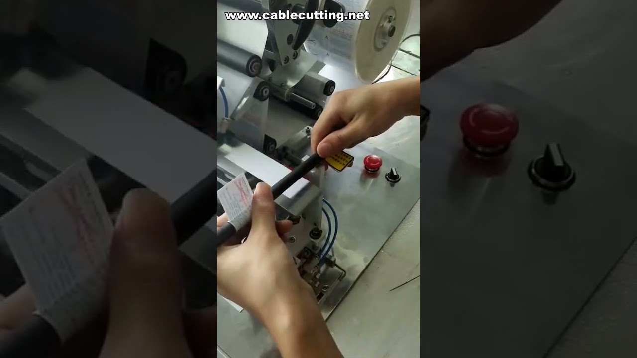 Máquina Semiautomática de Etiquetagem de Cabos com Dobra | Etiquetadora Industrial de Fios