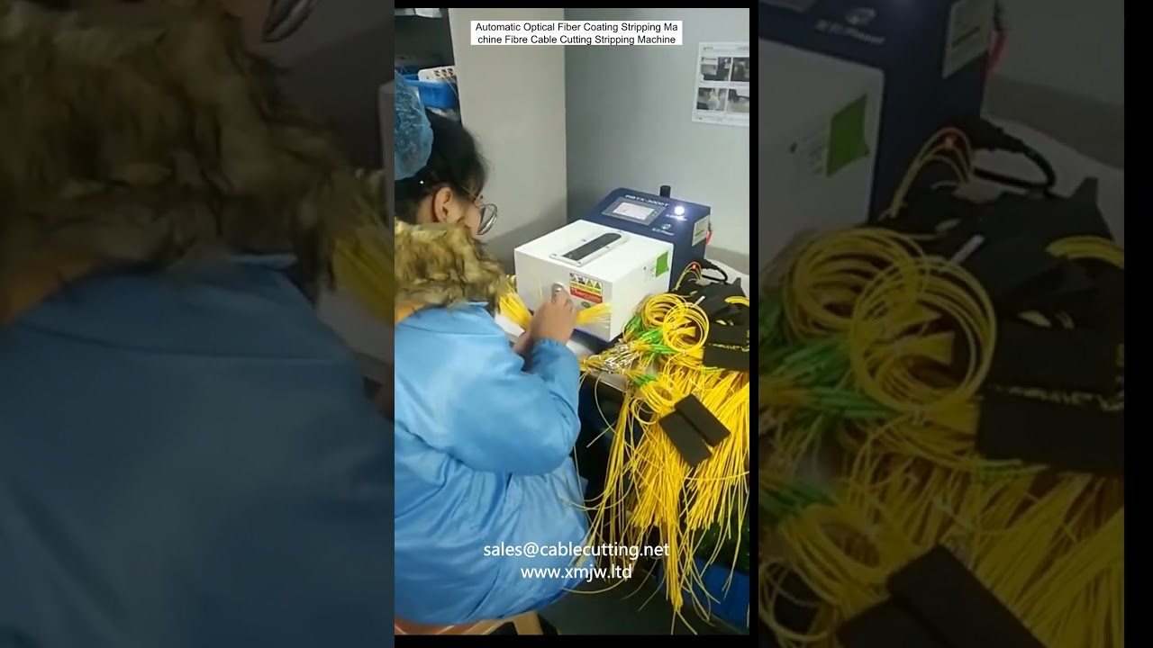 Máquina Automática de Decapagem de Cabos de Fibra Óptica - Corte e Remoção de Revestimento de Precisão