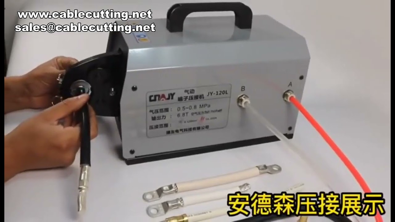 Máquina Pneumática de Crimpagem de Terminais - Potente para Cabos de Cobre e Olhais Abertos
