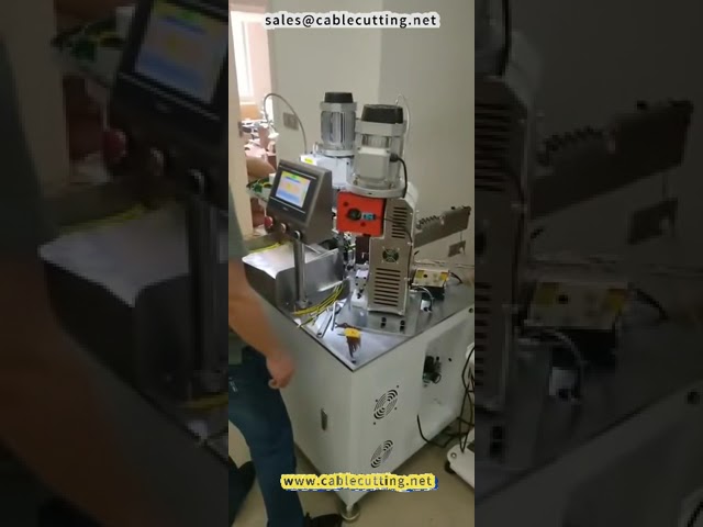 Máquina de Terminais de Dupla Cabeça com Mesa Vibratória - Crimpagem Automática de Alta Velocidade