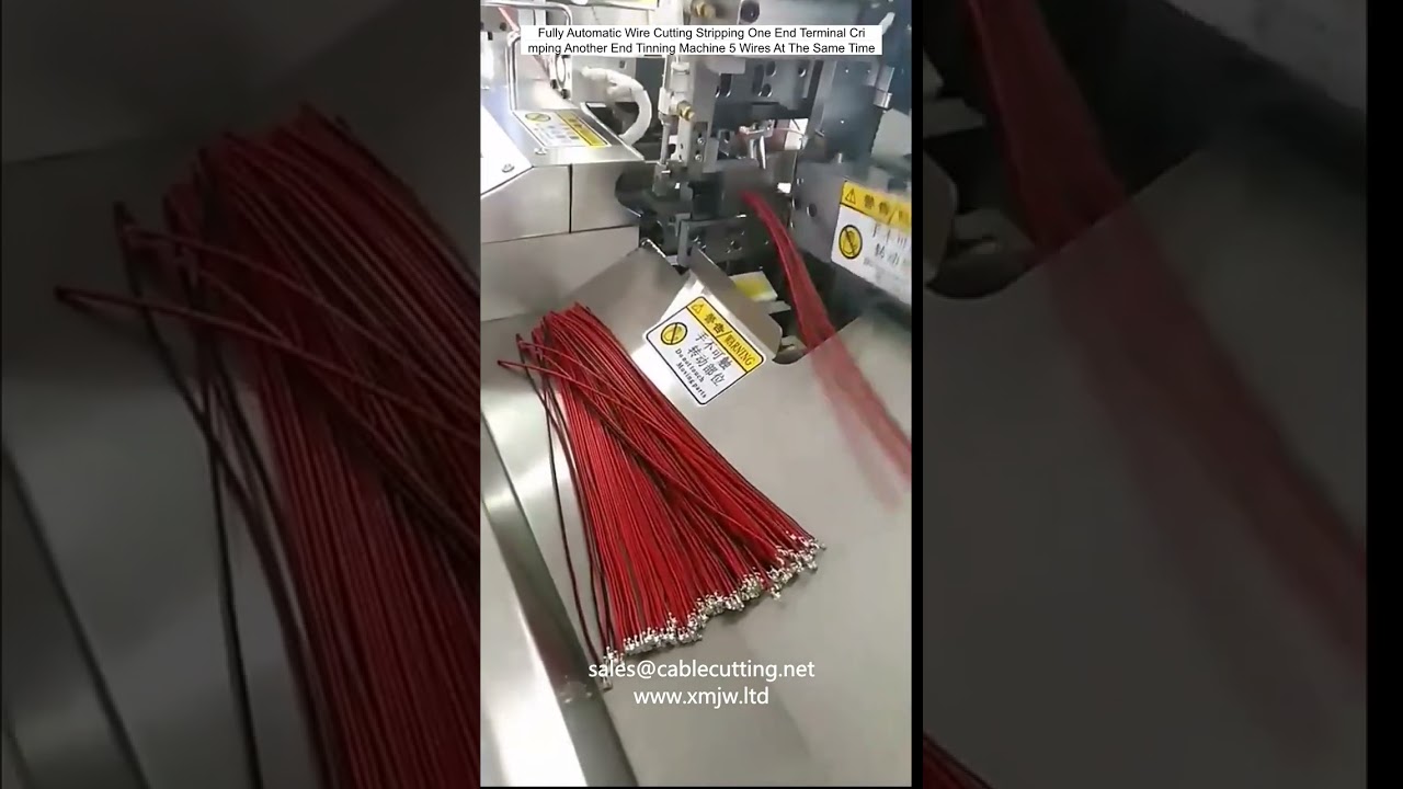 Máquina Automática de Corte, Descascamento, Crimpagem e Estanhamento de 5 Fios Simultaneamente