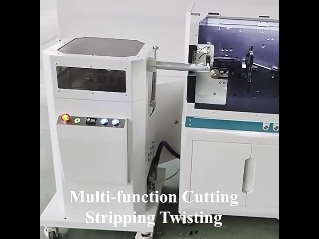 Máquina de Processamento de Cabos Multicore - Corte, Descascamento e Torção Automáticos para Chicotes Elétricos