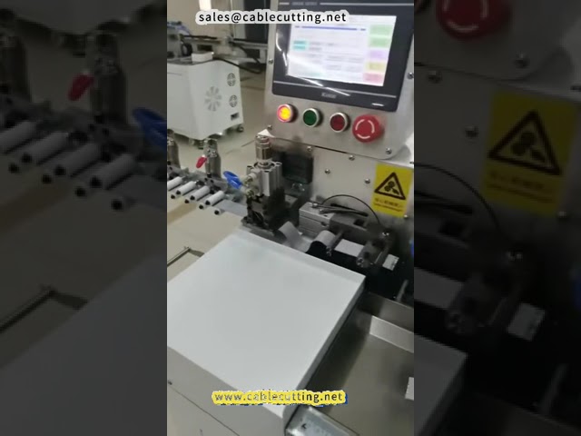 Máquina Automática de Crimpagem e Estanhamento para Cabos Planos com Dupla Cabeça
