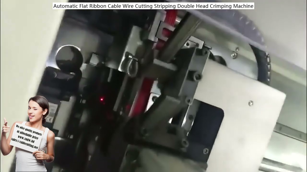 Máquina Automática de Corte e Decapagem de Cabos Planos com Cabeçote Duplo para Crimpagem Eficiente
