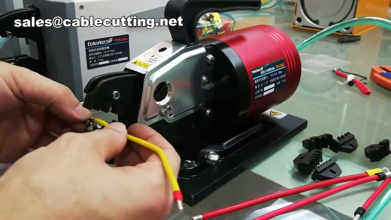 Crimpadeira Pneumática para Terminais de Anel Isolados | Máquina Automática de Crimpagem de Cabos