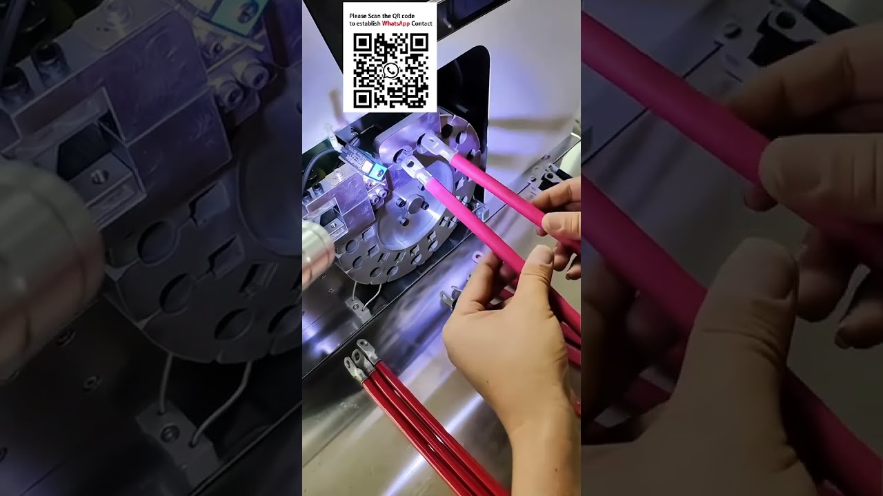 Máquina Automática de Inserção e Cozimento de Tubo Termorretrátil para Chicotes EV #EquipamentoAutomação