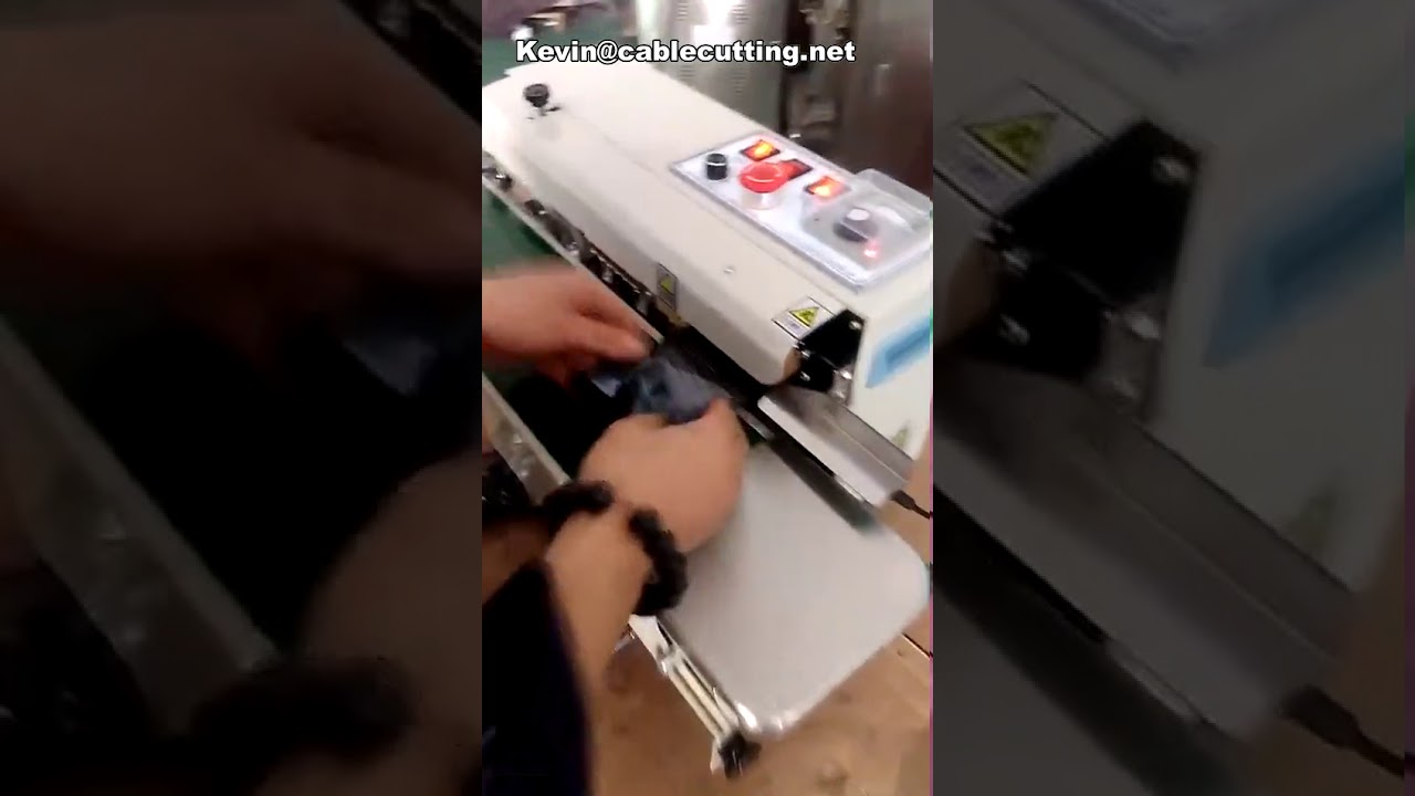 Máquina Seladora Térmica Automática para Embalagem Contínua de Alimentos em Papel Alumínio e Filme PVC