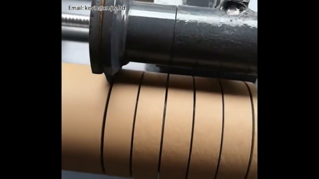 Máquina de Corte para Rolos de Papel Tubo Grosso e Filme Bobinado | Faca Redonda com Fuso para Corte Central