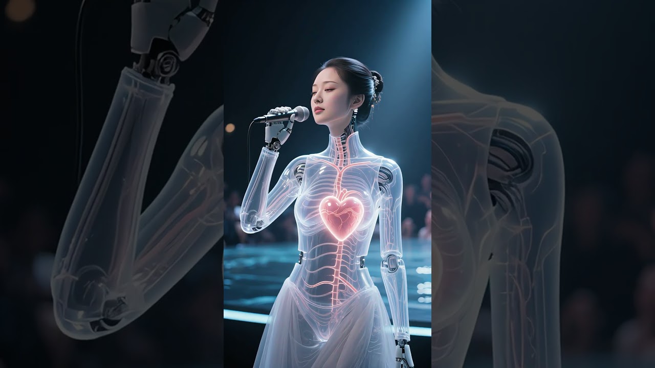 O canto etéreo e melódico atrai mais? Descubra a música com IA e robôs #robô #música #ia