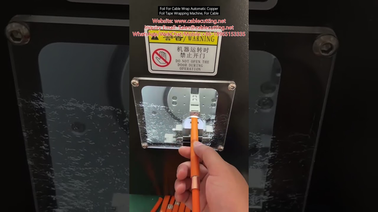 Máquina Automática de Envolvimento com Fita de Cobre para Blindagem de Cabos
