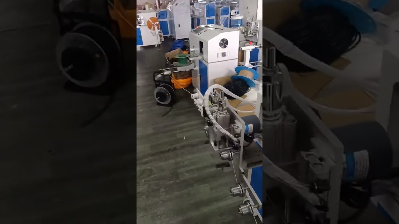 Máquina de Piso Automática para Classificação, Corte e Bobinamento de Cabos Coaxiais RF | Automação Industrial #fábrica