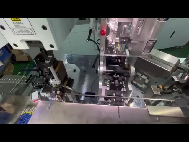 Máquina Automática de Inserção de Tampa Impermeável e Crimpagem de Terminais para Selo de Fio