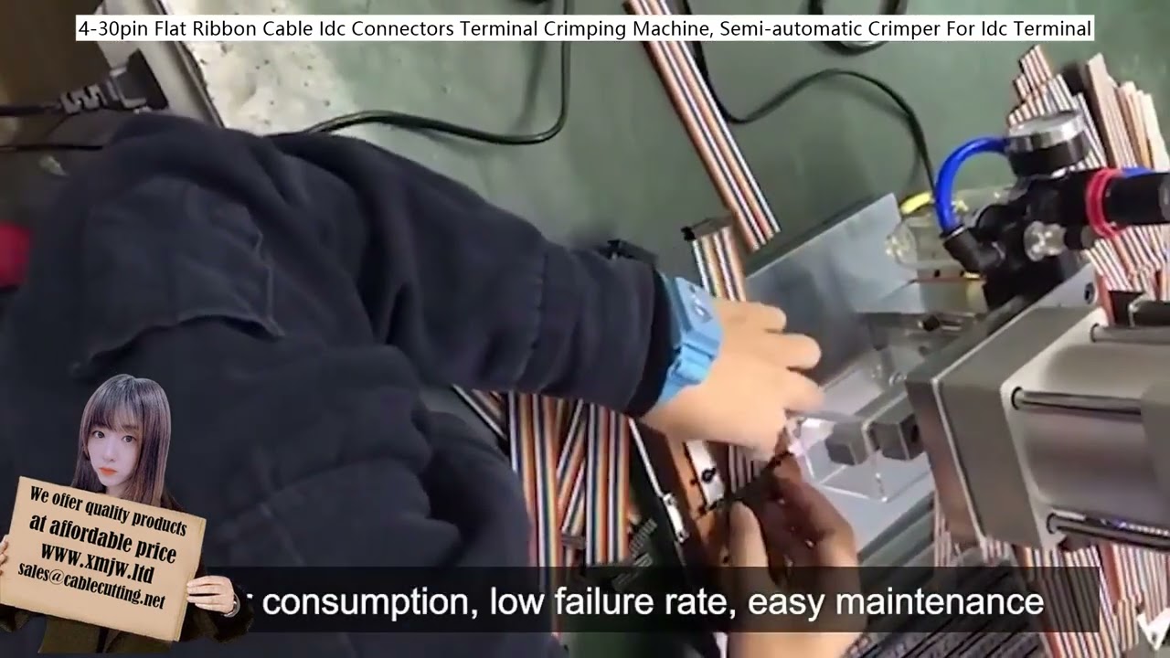 Máquina de Crimpagem Semi-Automática para Cabo Fita Plana 4-30 Pinos | Conector IDC