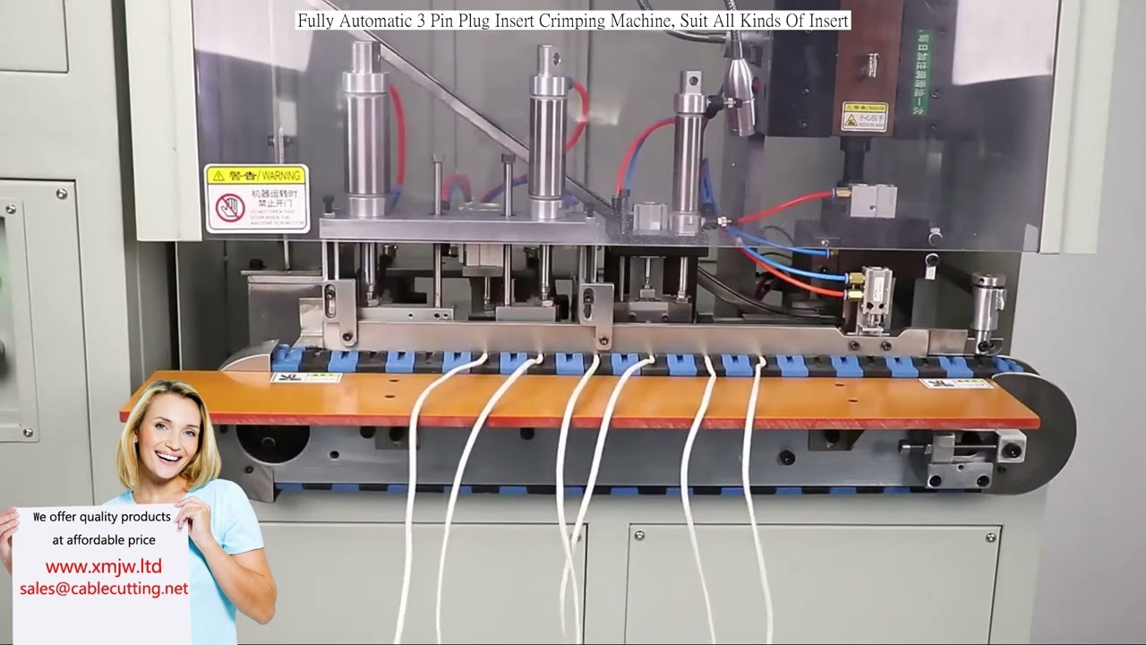 Máquina de Crimpagem Automática para Insertos de Plugues de 3 Pinos - Ideal para Todos os Tipos