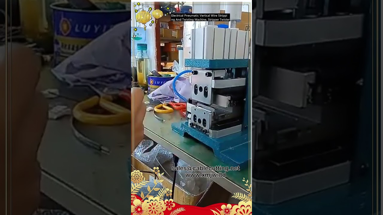 Máquina Vertical Elétrica e Pneumática para Decapar e Torcer Fios - Stripper Twister