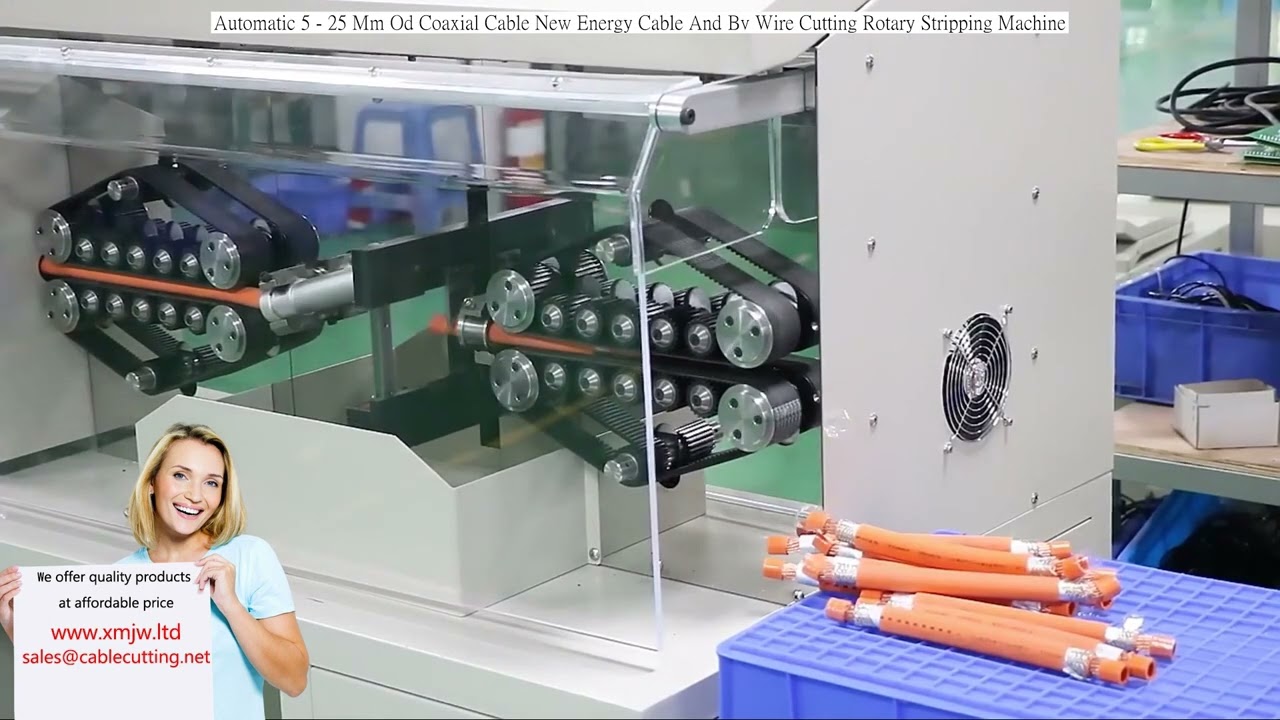 Máquina de Corte e Descascamento Rotativo para Cabos Coaxiais e Fios BV de 5-25 mm