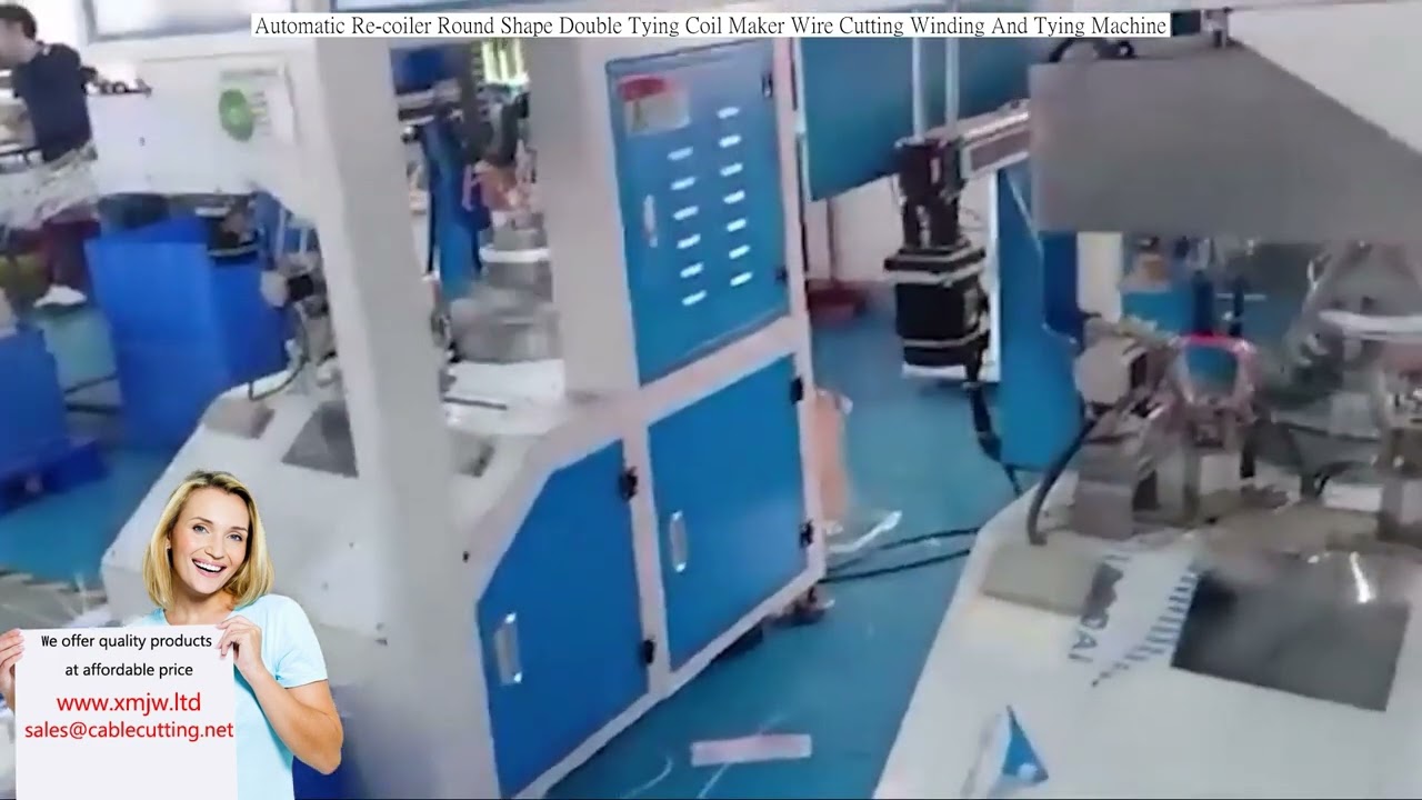 Máquina Automática para Bobinas Redondas: Corte, Bobinagem e Dupla Amarração de Arame