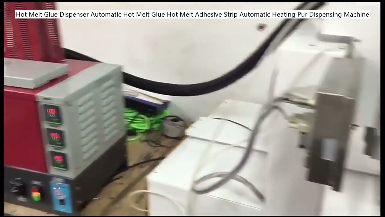 Dispensador Automático de Cola Hot Melt – Máquina de Adesivo em Fita com Aquecimento e Purga