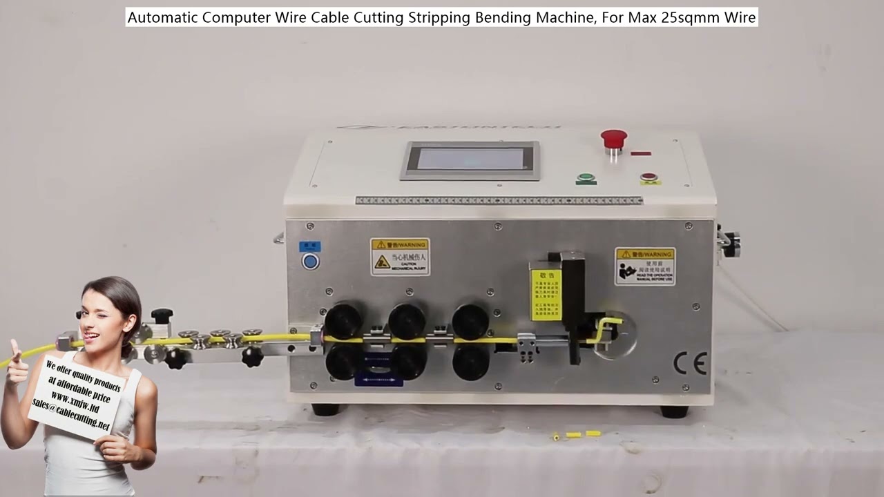 Máquina Automática de Corte, Decapagem e Dobragem de Cabos para Fios de Computador | Até 25mm²