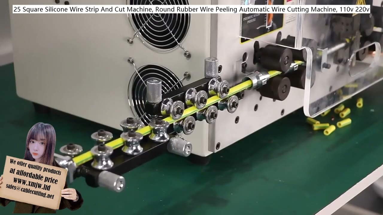 Máquina de Corte e Decapagem de Fio de Silicone 25 mm² | Descascamento Automático de Fio de Borracha Redonda
