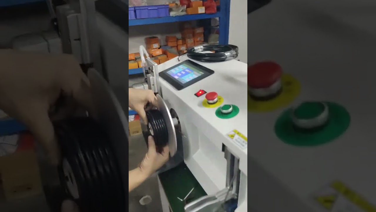 Máquina Automática de Bobinar e Amarrar Fio com Traversing - Bobinas Organizadas #fábrica #máquina