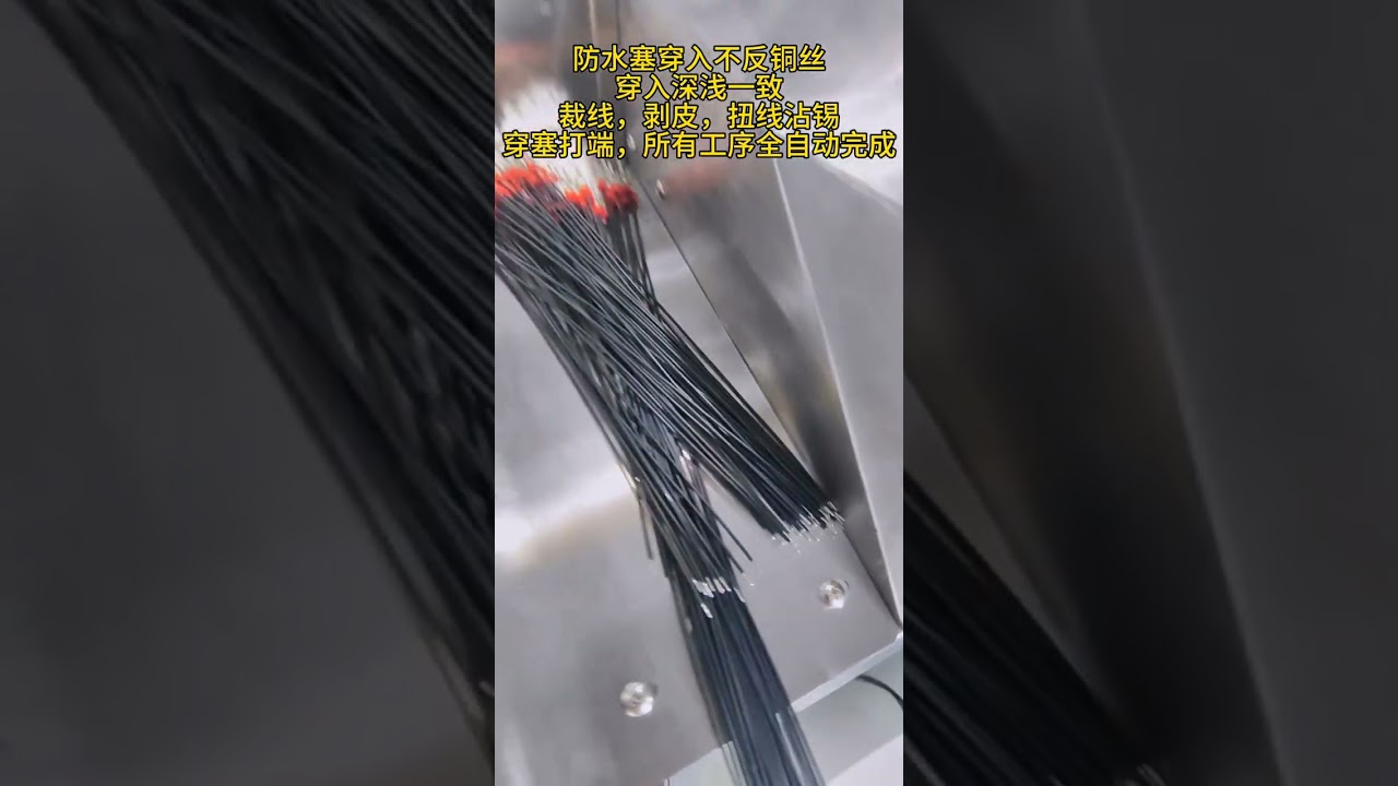 Máquina Automática para Estanhagem de Ponta Única e Inserção de Plugue Antichuva | Automação Industrial