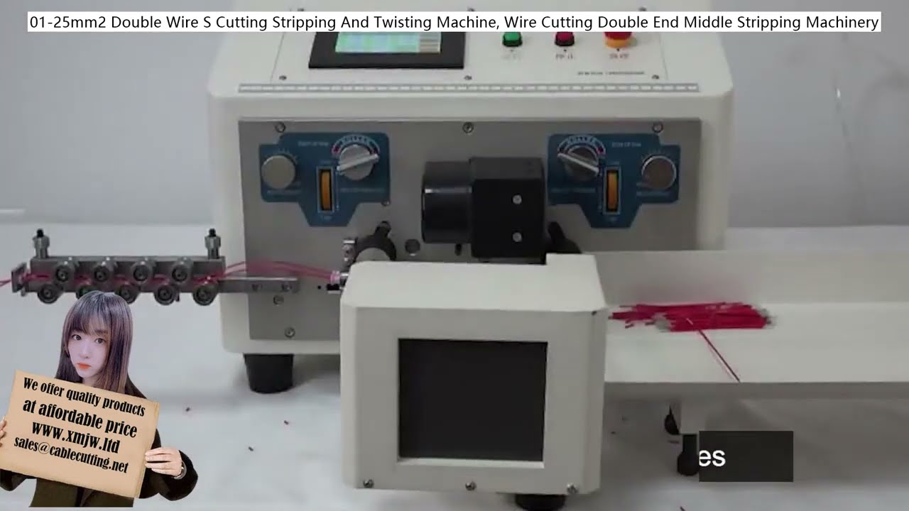 Máquina de Corte, Descascamento e Torção de Fio Duplo 25mm² - Processamento Automatizado