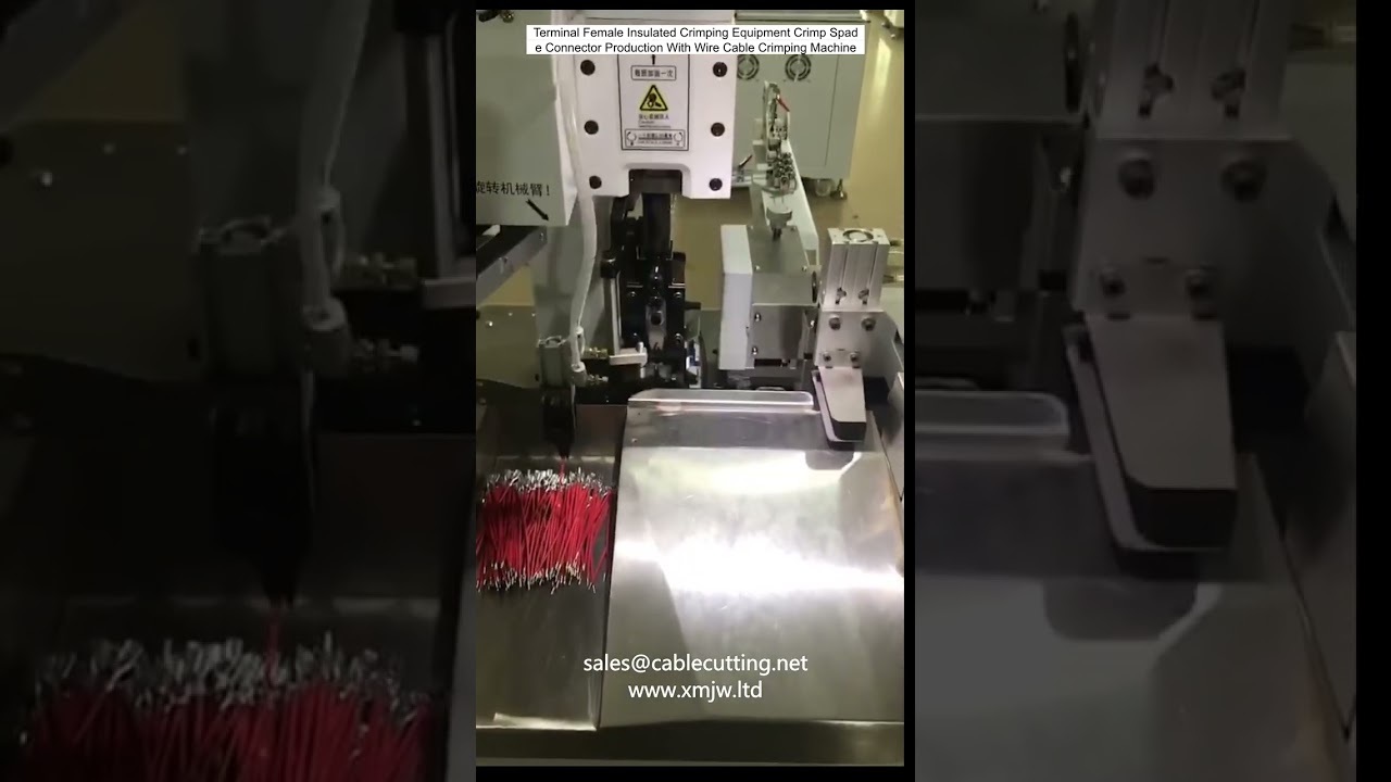 Máquina de Crimpagem para Conectores Fêmea Isolados - Produção de Terminais Tipo Garfo com Fio e Cabo