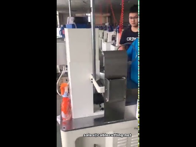 Máquina Automática para Corte, Descascamento, Crimpagem e Inserção de Plugue Impermeável